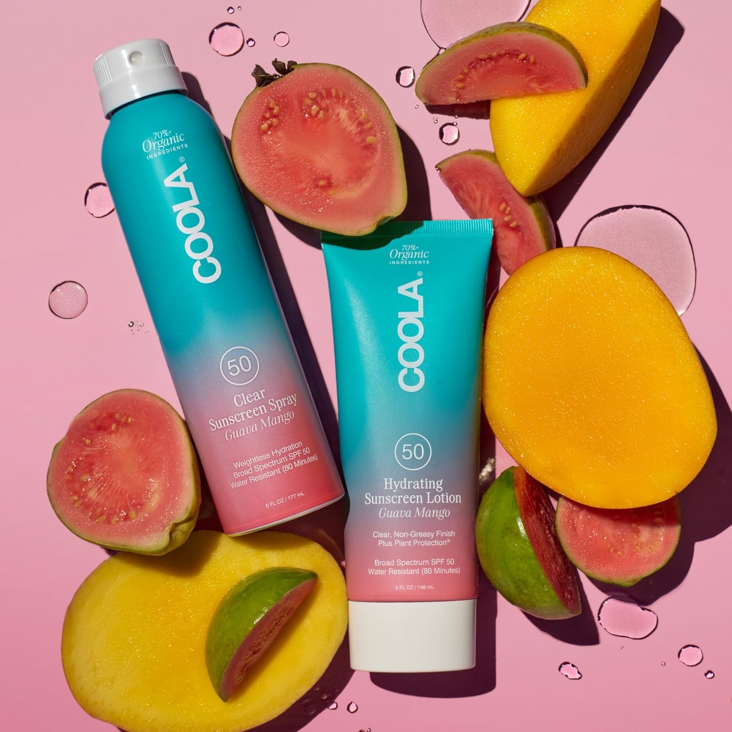 COOLA Organic Sunscreen SPF 50 Sunblock Body Lotion, Dermatologist Tested Skin Care for Daily Protection, Vegan and Gluten Free, Guava Mango, 5 Fl Oz
