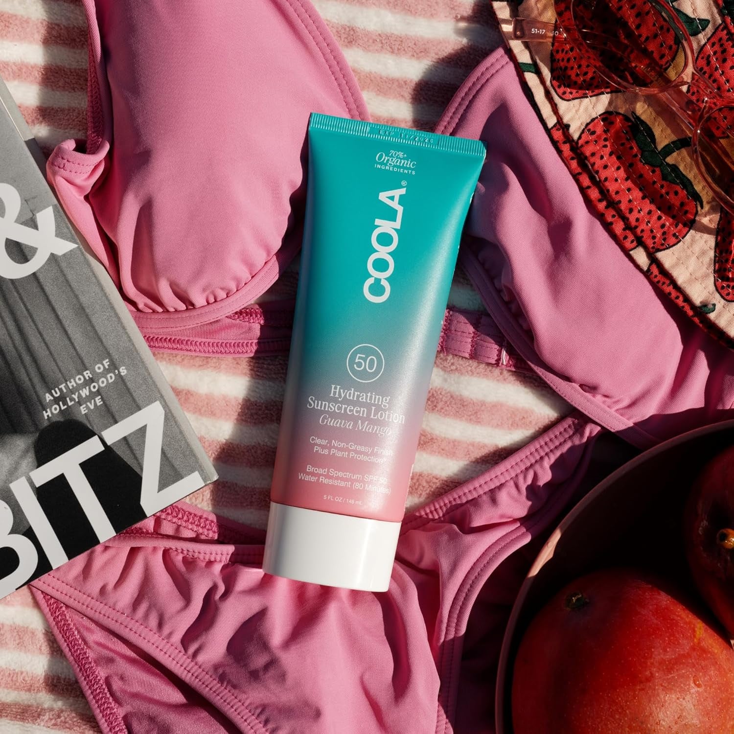 COOLA Organic Sunscreen SPF 50 Sunblock Body Lotion, Dermatologist Tested Skin Care for Daily Protection, Vegan and Gluten Free, Guava Mango, 5 Fl Oz
