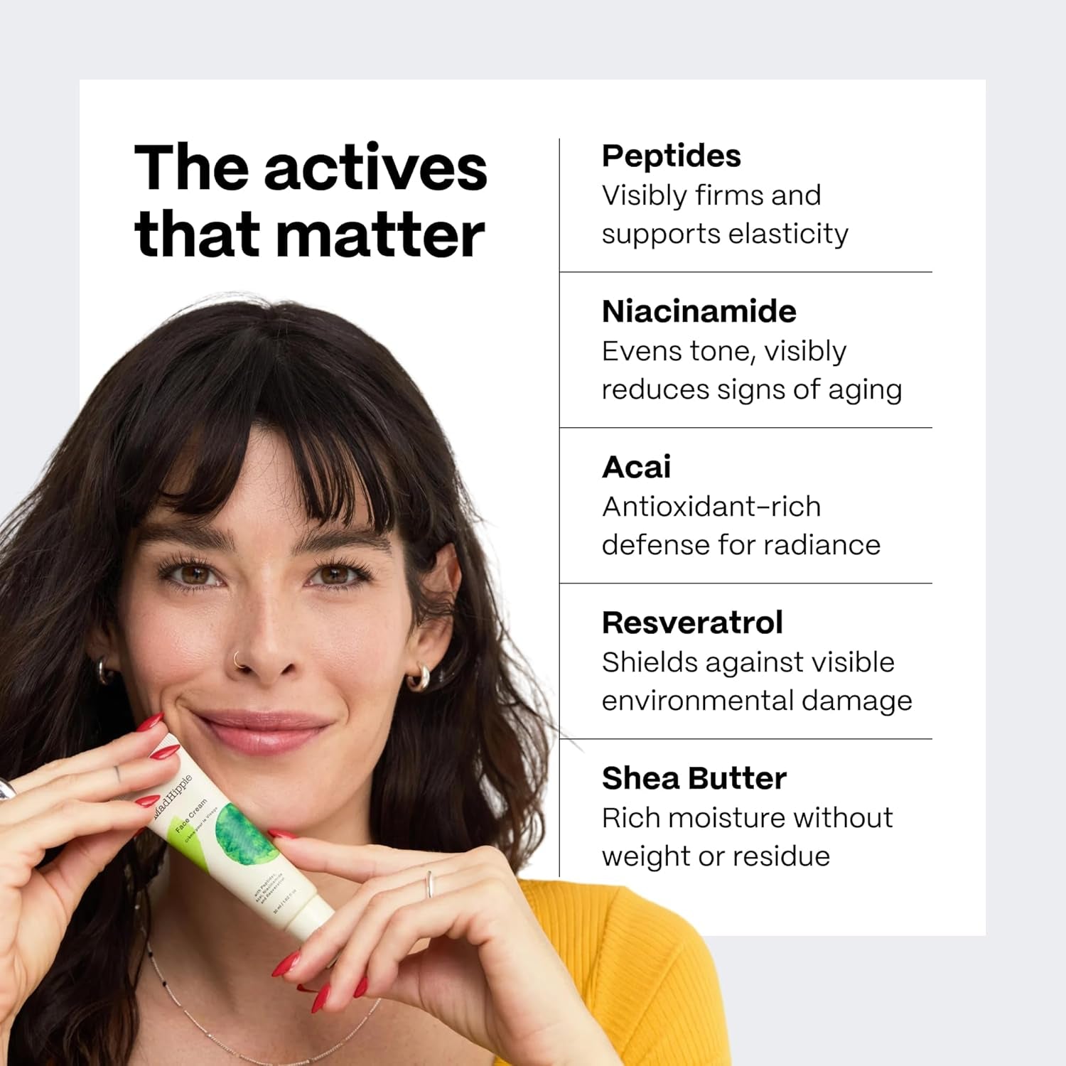 Face Cream – Age-Defying Face Moisturizer & Skin Tightening Cream with Niacinamide, Advanced Peptides & Argan Oil 1.02 Oz
